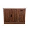 MOEPISY Modern Wood Buffet Sideboard with 2 doors, Walnut - 4 of 4