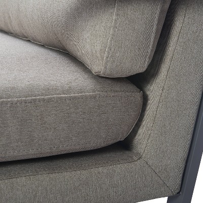Russell Bronze Metal Frame Accent Chair in Grey