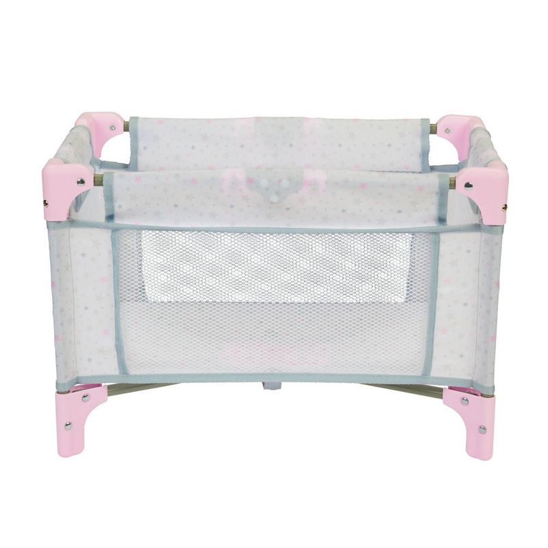 Perfectly Cute Star Print Folding Crib for Baby Doll, 1 of 7