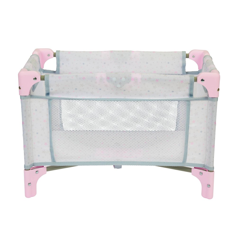 Perfectly Cute Star Print Folding Crib for Baby Doll