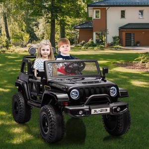 24V 2-Seater Kids Electric Ride-On Truck, 2WD/4WD Switchable, with Remote Control, Trunk, 4-Wheel Suspension, LED Lights - 1 of 4