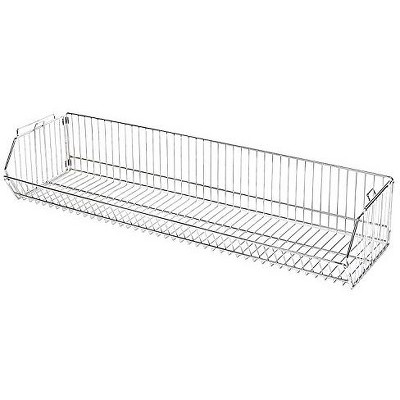 Quantum Storage Systems Modular Wire Stacking Basket, 36"W X 14"D X 9"H, 110 Lb. Capacity, Chrome Plated Finish, Nsf