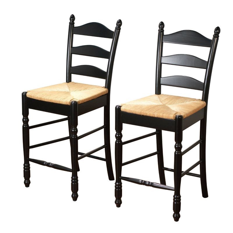 Set of 2 24" Ladder Back Counter Height Barstools - Buylateral, 1 of 5