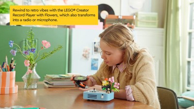 LEGO Creator 3 in 1 Record Player with Flowers, 3 Building Options