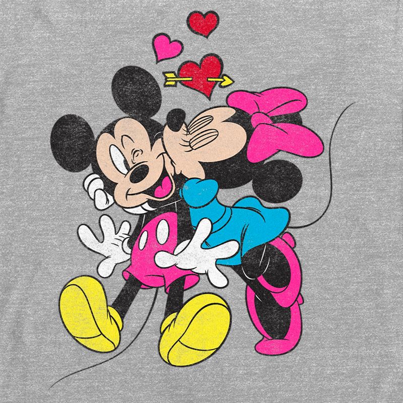 Men's Mickey & Friends Valentine's Day Minnie Mouse Smooch Long Sleeve Shirt, 2 of 5