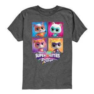 Boys' - Super Kitties - Grid Short Sleeve Graphic T-Shirt - 1 of 3