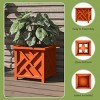 15.5-inch Lattice Design Planter Box - Decorative Outdoor Flower or Plant Pot - Front Porch, Patio, and Garden Decor by Pure Garden - 4 of 4