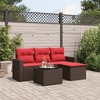 vidaXL 5 Piece Patio Sofa Set with Cushions Brown Poly Rattan - 2 of 4