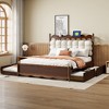 Whisen Queen Size Wooden Storage Platform Bed with 2 Big Drawers, USB Ports and Trundle - 3 of 4