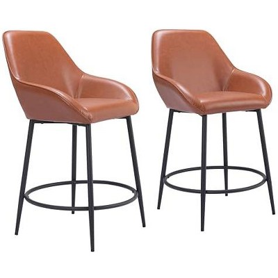 Zuo Vila Counter Stool (Set of 2) Brown