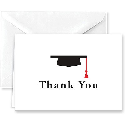 Paper Frenzy Graduation Hat With Red Tassel Thank You Note Cards And ...