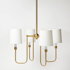 4-Arm Chandelier - Threshold™ designed with Studio McGee: Gold-Tone Metal, White Shades, UL Listed - 1 of 4