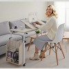 Overbed Table with Wheels, 47.24 in Laptop Desk Cart, Table Over The Bed Table Adjustable Height and Length for Hospital and Home use - 2 of 4