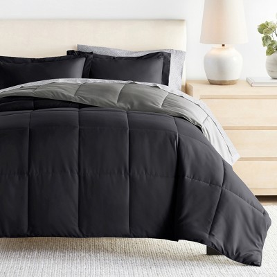 7PC Bedding Bundle, Reversible Solid Comforter and Patterned Sheet Set - Becky Cameron