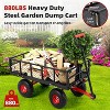 Heavy-Duty Metal Steel Garden Cart with 10-Inch Tires, 4-Side Removable Mesh, 180° Swivel Handle Utility Trolley for Gardening, Landscaping - 2 of 4