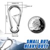 Itopfox Small Carabiner Clip Hooks 10pcs Heavy Duty Stainless Steel Spring Snap Hook for Camping Hiking Metal Clips for Rope Chain Keychain Keys - 3 of 4