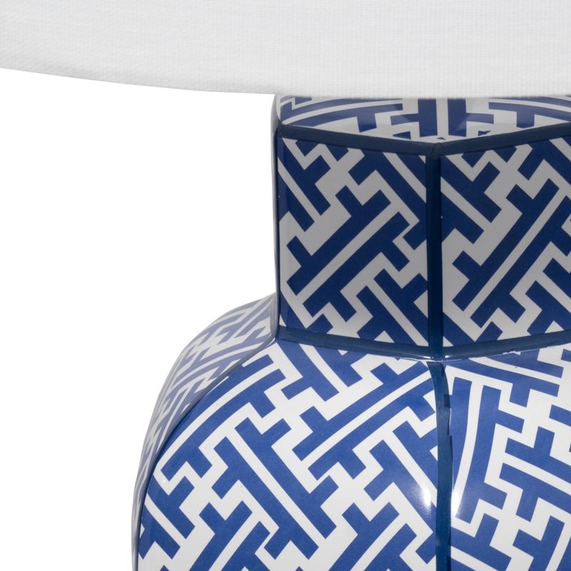 SAGEBROOK HOME 27&#34; Ceramic Jar Table Lamp Blue/White, 4 of 9
