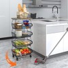 MaseiKar 5 Tier Fruit Basket for Kitchen Organizers and Storage, Stackable Metal Wire Basket Stand Cart with Wheels for Fruit Vegetable - 2 of 4