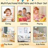 VYNXARIA 5 Piece Kiddy Table and Chair Set , Kids Wood Table with 4 Chairs Set Cartoon Animals - 3 of 4