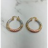 RMZ GOLD NYC 18K Gold Disco-Style Tricolor Hoops – Modern Luxury Earrings - 3 of 3