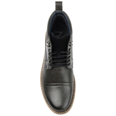 Lucien Grey Faux Leather Lace-Up Ankle Boots