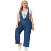 Agnes Orinda Women's Plus Size Denim Overalls Strap Cross Back Casual Jumpsuits - 3 of 4