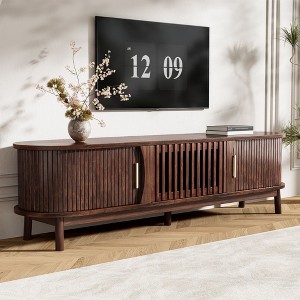 Farmhouse TV Stand for 75 Inches TVs, TV Console Table with Storage Cabinet for Living Room Bedroom - 1 of 4