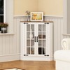 Fredees Farmhouse Corner Cabinet with LED Light, Small Bathroom Cabinet for Laundry, Living Room, Bedroom, or Kitchen - 3 of 4