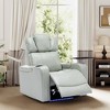 PU Leather Power Recliner with Bluetooth Speaker, LED Lights, USB Ports, Cooling Cup Holder and Swivel Tray for Home Theater Seating - 2 of 4