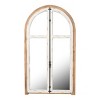 27" X 48"Large Farmhouse Cream&Gold Framed Wall Mirror,Wood Arched Wall Mirror With Decorative Window Look For Living Room,Bathroom-The Pop Home - 4 of 4