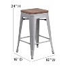 Flash Furniture Commercial Grade 24" High Backless Metal Indoor-Outdoor Counter Height Stool with Square Seat - 4 of 4