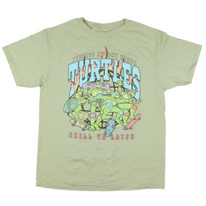 Seven Times Six Teenage Mutant Ninja Turtles TMNT Shirt Shell Ya Latter Sort Sleeve Top Beige - 1 of 4