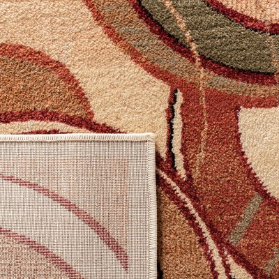 Ivory Round Reversible Easy-Care Synthetic Area Rug - 6'