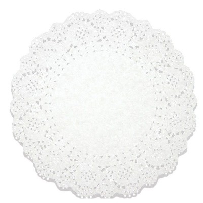 Juvale 250 Pack White 10.5" Lace Doilies Paper Round Placemats, Cake Box Liners, Baked Treat Display
