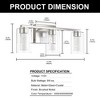 DORESshop 18 in. 9W 3-Light Brushed Nickel Integrated LED Vanity Light with Glass Shade, 3000/4000/6000K - 4 of 4