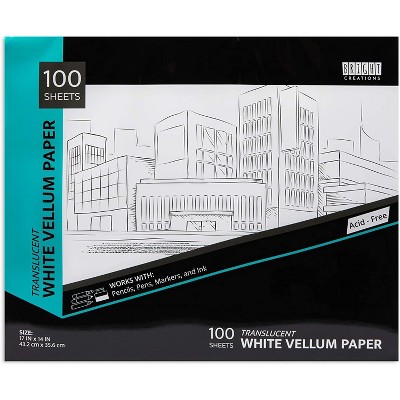 Bright Creations 100-Pack Translucent Vellum Paper Pad for Tracing, Arts and Crafts (17 x 14 in)