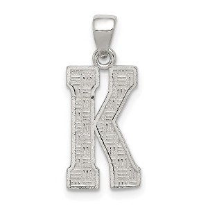 Black Bow Jewelry Sterling Silver, Sami Collection, Textured Block Initial K Pendant - 1 of 4