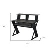 HomeRoots 47" Black Wood and Metal Computer Desk - 3 of 4