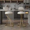 17.12'' Round Bar Stool Armless Velvet Barstools with Back - 4 of 4