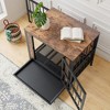 Lyngins 3-in-1 Furniture-Style Dog Crate, Wooden Dog Crate Table, Dog Kennel with 2 Doors (Front + Side), Pull-Out Tray, Cushion, Pet Crate House - 3 of 4