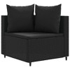 vidaXL Patio Sofa Set with Cushions Lounge Setting Outdoor Furniture Poly Rattan - Black - 3 of 4