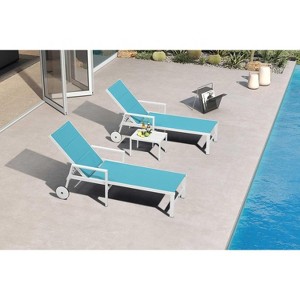 PURPLE LEAF Outdoor Chaise Lounge Set  Adjustable  Recliner with Side Table Outside  Aluminum Chaise Lounger - 1 of 4