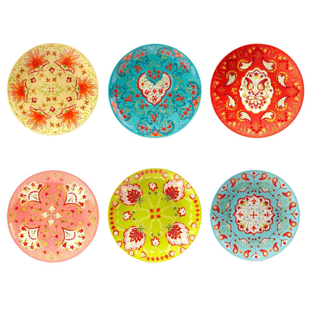 Photos - Other kitchen utensils Certified International Set of 6 Francesca Assorted Salad Plates  