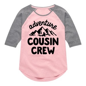 Girls' - Instant Message - Adventure Cousin Crew Shirt Tail Raglan Graphic T-shirt - 1 of 4