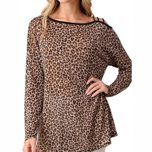 Women's Shimmering Leopard Top - Blumin - 1 of 3