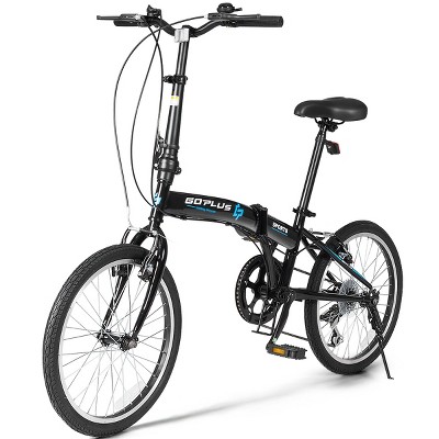 Costway 20'' 7-Speed Folding Bicycle Bike for Adult Lightweight Iron Frame Dual V-Brakes