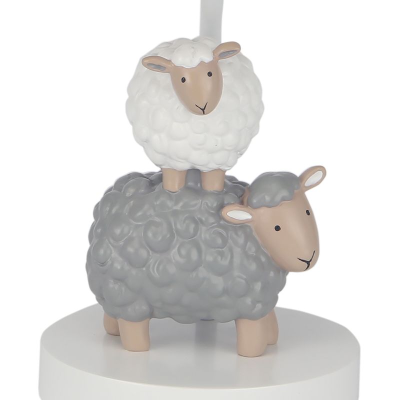 Lambs & Ivy Baby Farm Grey/White Lamb/Sheep Nursery Lamp with Shade & Bulb, 2 of 6