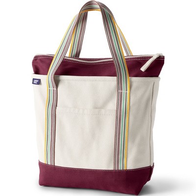 Lands' End Zip Top Canvas Tote Bag