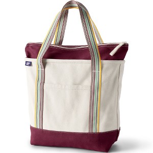 Lands' End Zip Top Canvas Tote Bag - 1 of 4