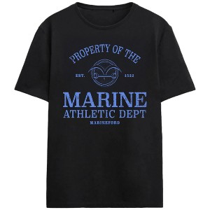 One Piece Live Action Property Of The Marine Athletic Department Adult Black Crew Neck Short Sleeve T-shirt - 1 of 3
